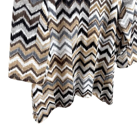 Alfred Dunner Sz Medium Black Beige White Formal Artsy Blouse Shirt Top Formal - Picture 5 of 8